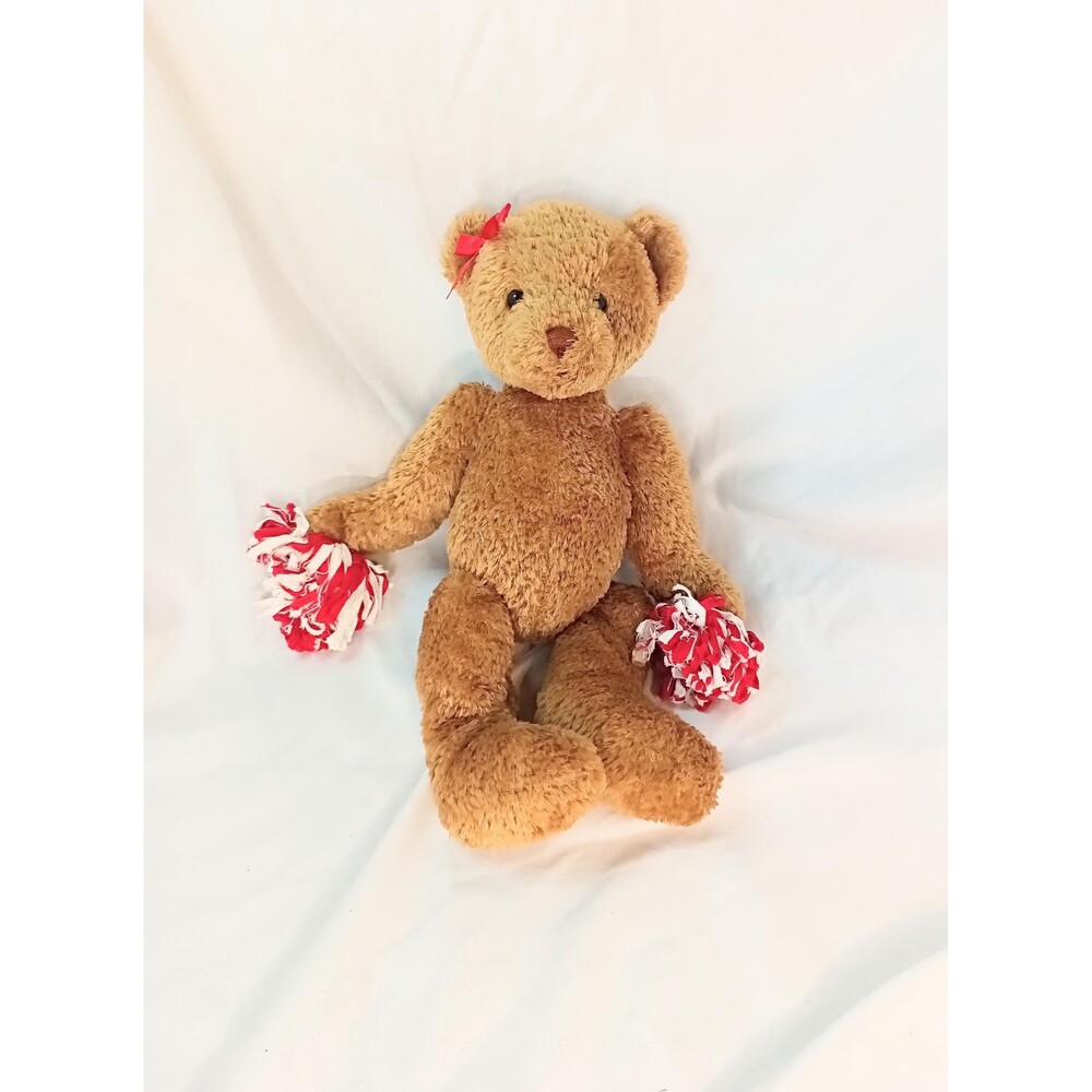Gund Cheerleader Bear with Red and White Pom-Poms - No Dress